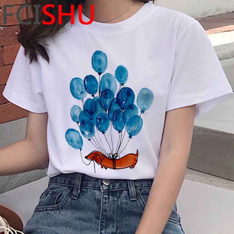 Kawaii Shiba Inu Funny Cartoon French Bulldog T Shirt Women Border Collie Cute Anime T-shirt Corgi Pug Harajuku Tshirt Female