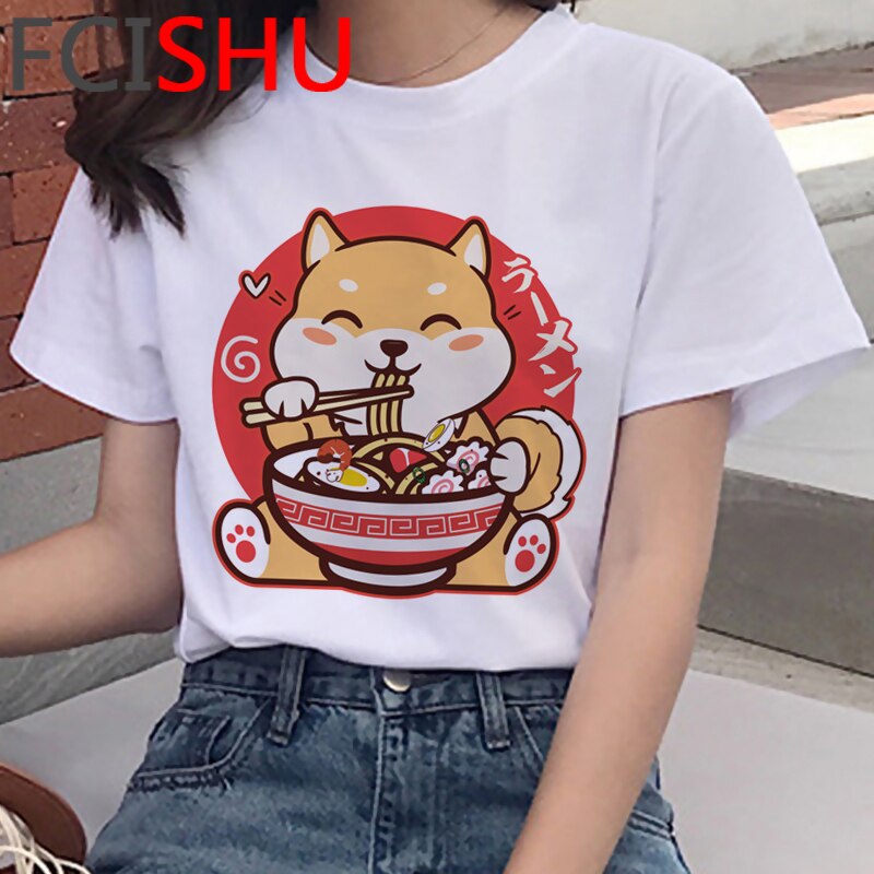 Kawaii Shiba Inu Funny Cartoon French Bulldog T Shirt Women Border Collie Cute Anime T-shirt Corgi Pug Harajuku Tshirt Female