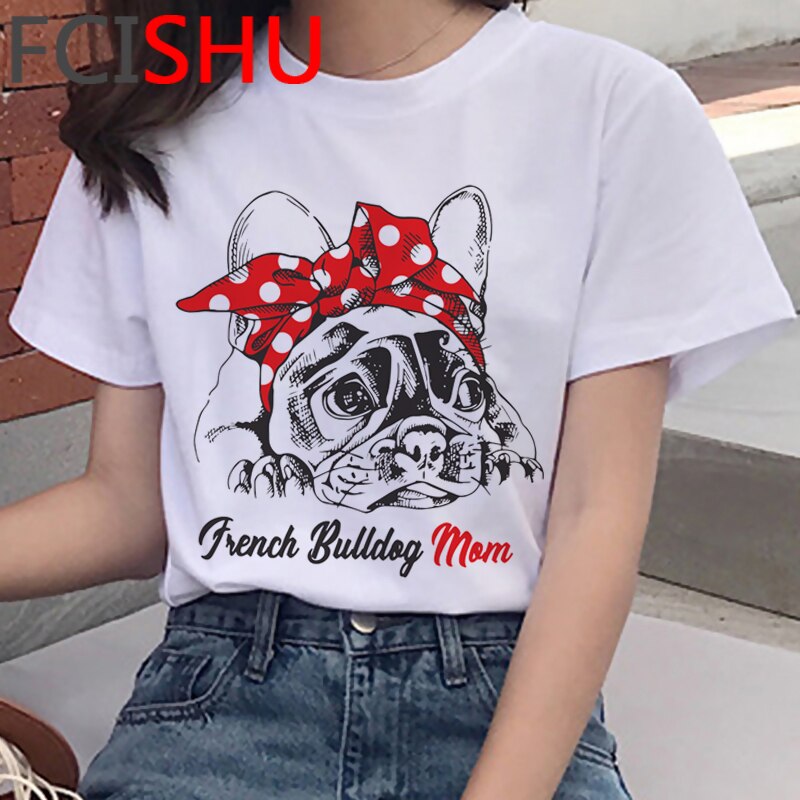 Kawaii Shiba Inu Funny Cartoon French Bulldog T Shirt Women Border Collie Cute Anime T-shirt Corgi Pug Harajuku Tshirt Female