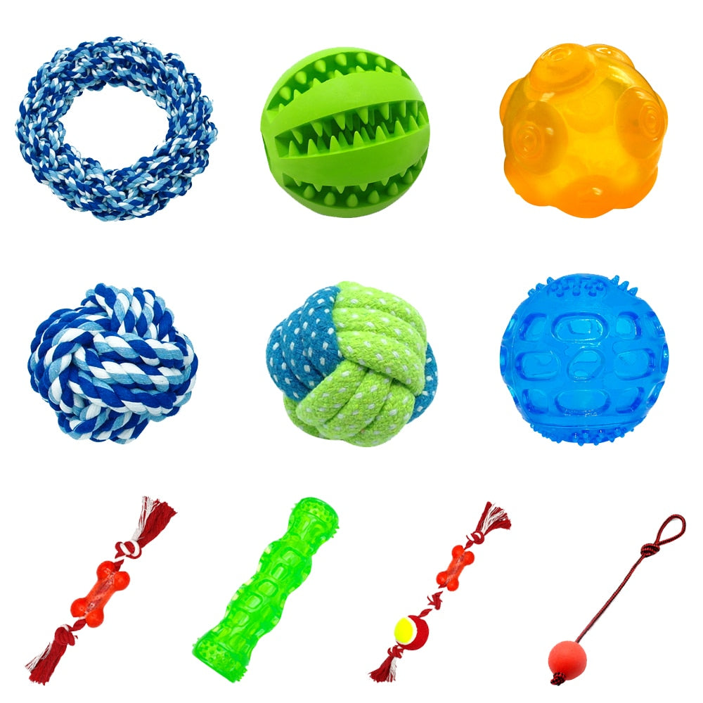 Durable Dog Toys Interactive Cotton Rope Pet Puppy Dog Toy Chew Ball Squeaky Bite Resistant Toys For Small Large Dogs Training