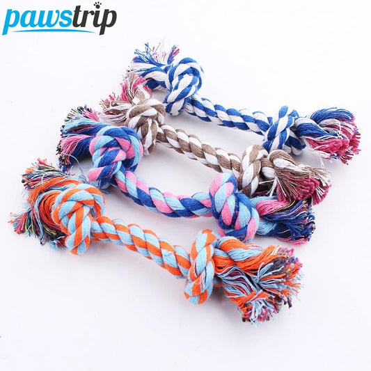 1pc Pet Dog Toy Rope Double Knot Cotton Braided Dog Rope Toy Puppy Chew Toy Cleaning Tooth Toys For dogs pet supplies petshop