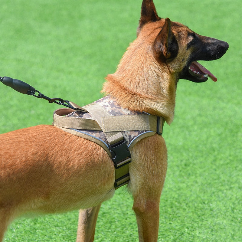 Dog Harness Large Dog Training Tactical Chest Back K9 Pet Chest Harness Vest Type Reflective Dog Rope Explosion-proof Okinawa