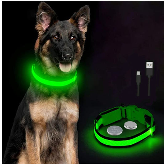 Led Glowing Dog Collar  Luminous Collar Adjustable Night Light  Harness Dog Leash For Girl Small Dogs Cat Pet Safety Accessories